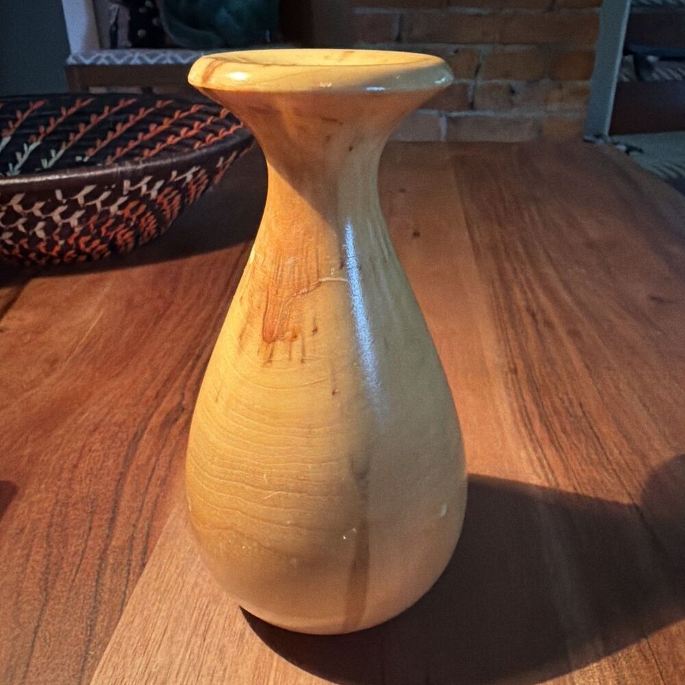 Bird’s Eye Maple Bud Vase- Hand Turned- Gorgeous- 6”